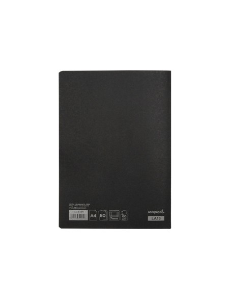 Libreta liderpapel tapa negra a4 80 hojas 60g m2 horizontal con doble margen