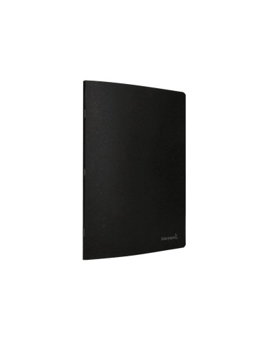 Libreta liderpapel tapa negra a4 80 hojas 60g m2 horizontal con doble margen