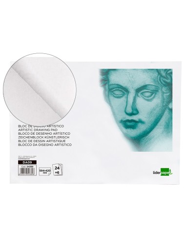 Bloc dibujo liderpapel artistico encolado 594x420mm 246 hojas 120g m2 sin recuadro