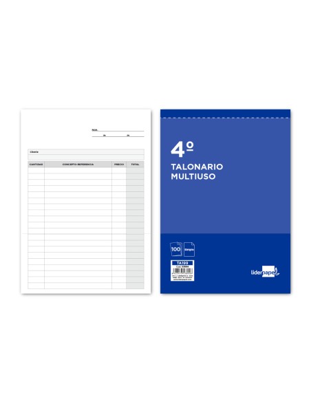 Talonario liderpapel multiusos cuarto original t199