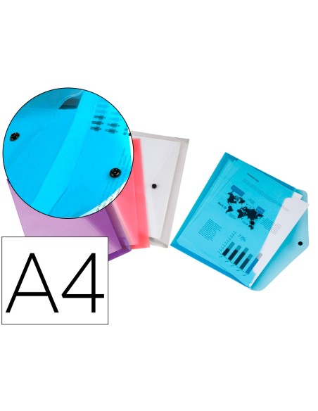 Carpeta liderpapel dossier broche polipropileno din a4 pack de 4 colores surtidos