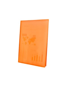 Carpeta liderpapel escaparate 47491 30 fundas polipropileno traslucida din a4 naranja frosty