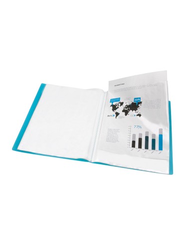 Carpeta liderpapel escaparate 47482 10 fundas polipropileno din a4 azul translucido