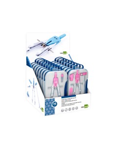 Compas liderpapel con adapatador alargadera y mango extra soft expositor de 16 estuches 2 modelos