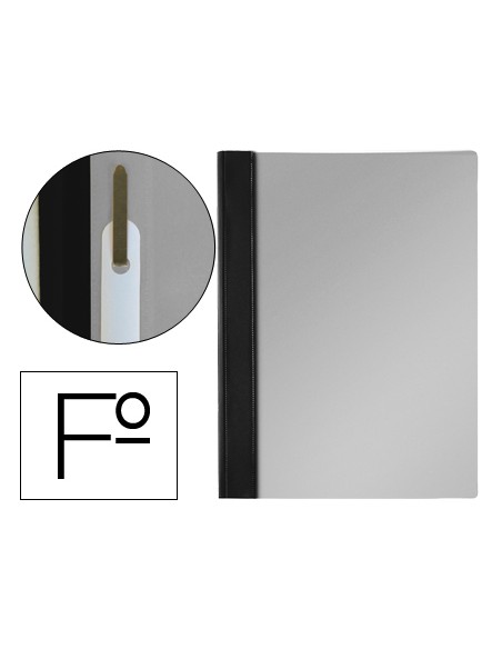 Carpeta dossier fastener pvc esselte folio negro