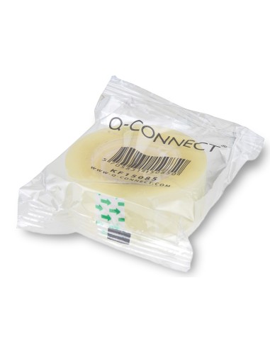 Cinta adhesiva q connect transparente 33 mt x 12 mm encelofanada