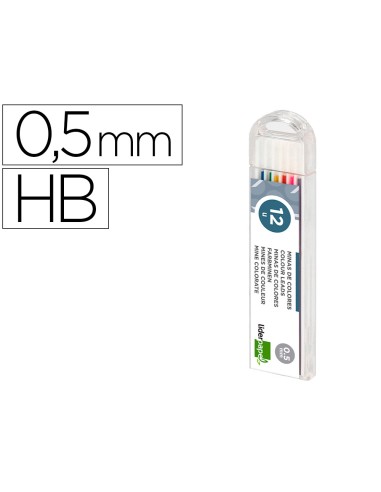 Minas liderpapel colores surtidos 05 mm estuche de 12 minas