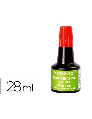 Tinta tampon q connect rojo bote 28 ml