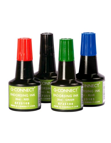 Tinta tampon q connect rojo bote 28 ml