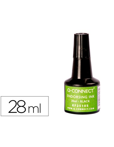 Tinta tampon q connect negro bote 28 ml