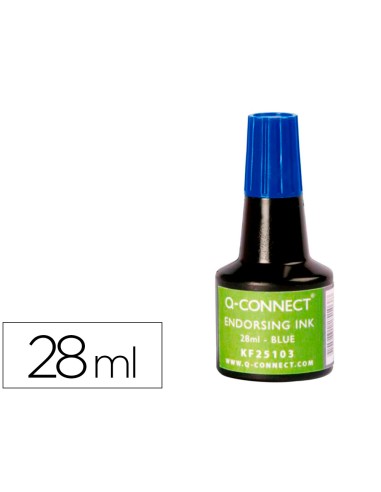 Tinta tampon q connect azul bote 28 ml