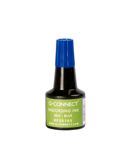 Tinta tampon q connect azul bote 28 ml