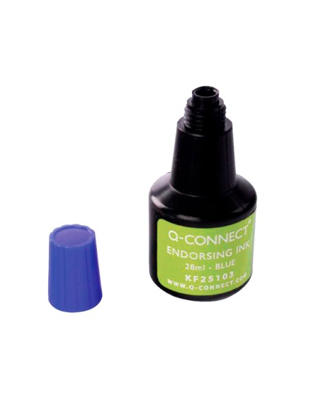Tinta tampon q connect azul bote 28 ml