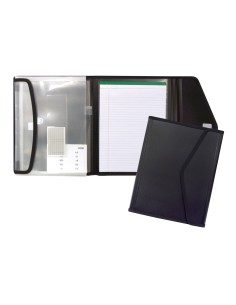 Carpeta liderpapel portadocumentos polipropileno con 5 bolsas y bloc de notas cierre de velcro din a4 negro