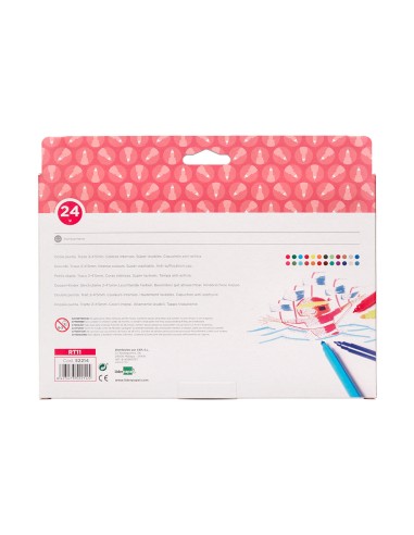 Rotulador liderpapel duo doble punta fina y gruesa caja de 24 unidades colores surtidos