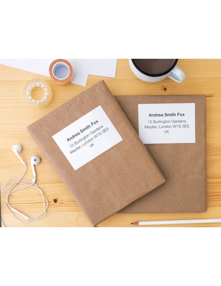 Etiqueta adhesiva q connect kf10662 tamano 210x1485 mm fotocopiadora laser ink jet caja con 100 hojas din a4