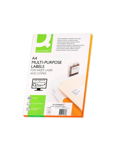 Etiqueta adhesiva q connect kf10645 tamano 70x35 mm fotocopiadora laser ink jet caja con 100 hojas din a4