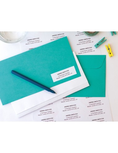 Etiqueta adhesiva q connect kf10640 tamano 70x25 mm fotocopiadora laser inkjet caja con 100 hojas din a4