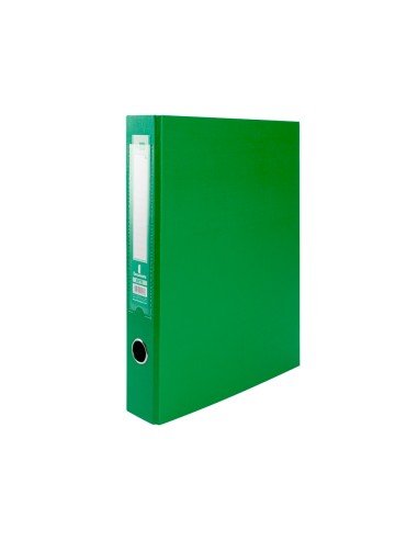 Carpeta de 2 anillas 40mm mixt as liderpapel folio forrado papercoat con ollao y tarjetero compresor plastico verde