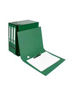 Modulo liderpapel 4 archivadores folio 2 anillas mixtas 25mm verde