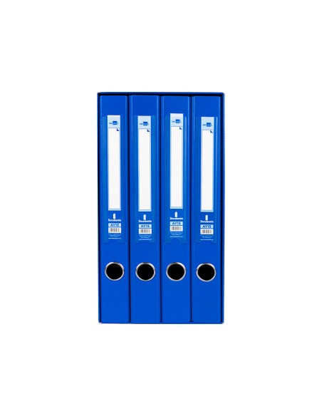Modulo liderpapel 4 archivadores folio 2 anillas mixtas 25mm azul