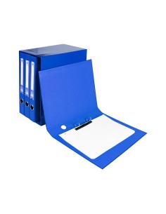 Modulo liderpapel 4 archivadores folio 2 anillas mixtas 25mm azul