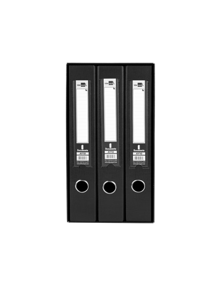 Modulo liderpapel 3 archivadores folio 2 anillas mixtas 40mm negro