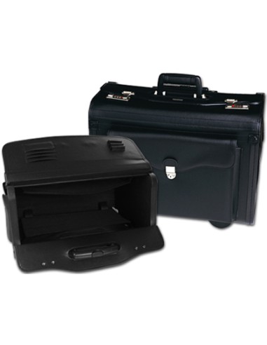 Maletin atache piloto q connect negro con asa extensible ruedas y cerradura con combinacion 490x350x225 mm