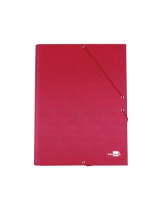 Carpeta liderpapel gomas folio 3 solapas carton forrado roja