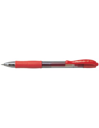 Boligrafo pilot g 2 rojo tinta gel retractil sujecion de caucho