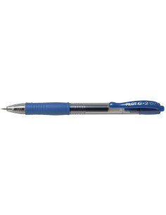 Boligrafo pilot g 2 azul tinta gel retractil sujecion de caucho