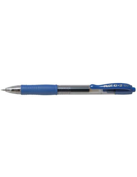 Boligrafo pilot g 2 azul tinta gel retractil sujecion de caucho