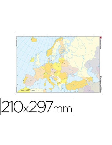 Mapa mudo color din a4 europa politico