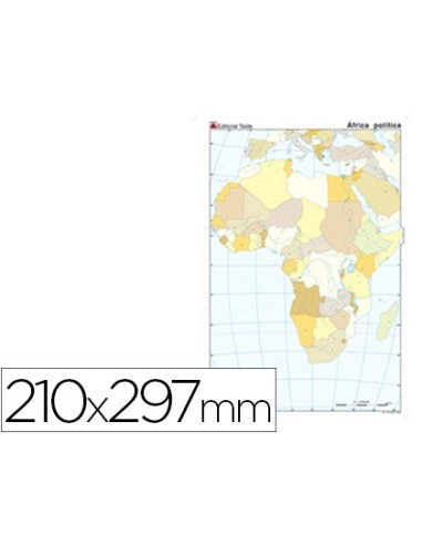 Mapa mudo color din a4 africa politico