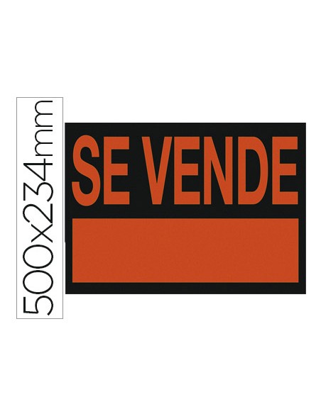 Cartel plastico se vende rojo fluorescente 500x234 mm Cartel plastico se vende rojo fluorescente 500x234 mm