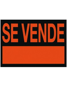 Cartel plastico se vende rojo fluorescente 500x234 mm