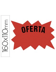 Cartel cartulina etiquetas marcaprecios rojo fluorescente160x110 mm bolsa de 50 etiquetas