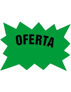Cartel cartulina etiquetas marcaprecios verde fluorescente 110x80 mm bolsa de 50 etiquetas