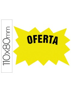 Cartel cartulina etiqueta marcaprecios amarillo fluorescente 110x80 mm bolsa de 50 etiquetas