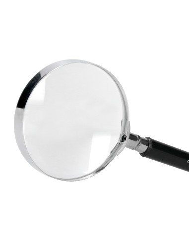 Lupa q connect cristal aro metalico mango plastico negro 90 mm