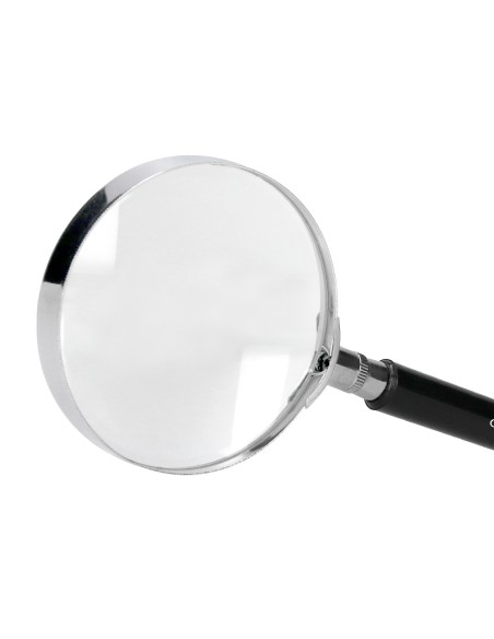 Lupa q connect cristal aro metalico mango plastico negro 90 mm