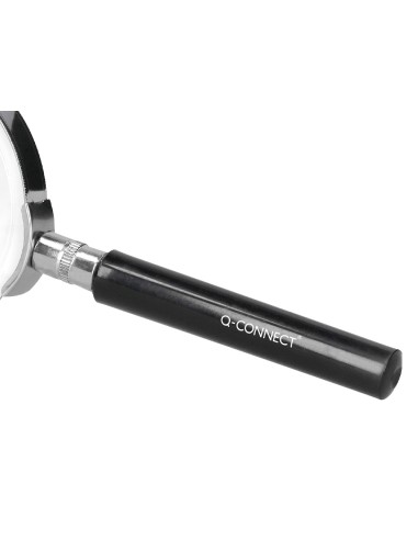 Lupa q connect cristal aro metalico mango plastico negro 90 mm