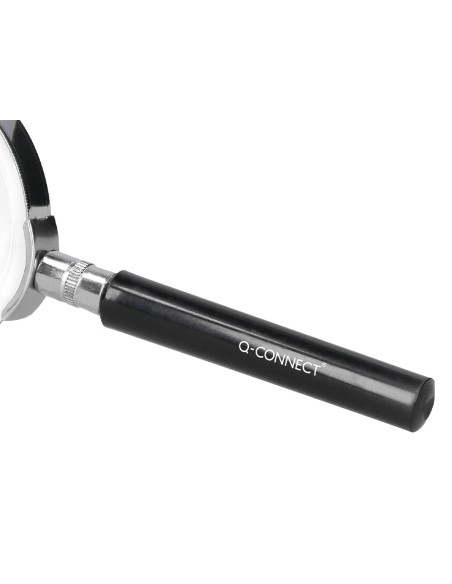 Lupa q connect cristal aro metalico mango plastico negro 90 mm