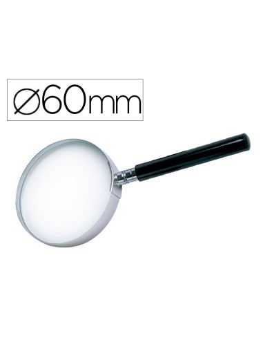 Lupa q connect cristal aro metalico mango plastico negro 60 mm