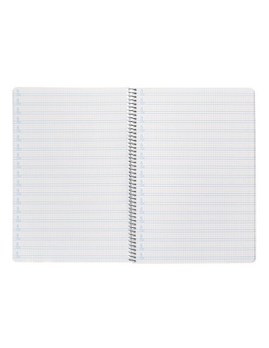 Cuaderno espiral liderpapel folio pautaguia tapa plastico 80h 75gr cuadro pautado 4mm con margen color verde