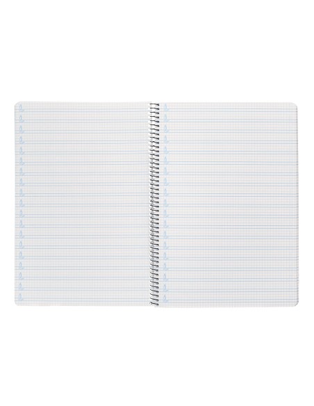 Cuaderno espiral liderpapel folio pautaguia tapa plastico 80h 75gr cuadro pautado 4mm con margen color verde