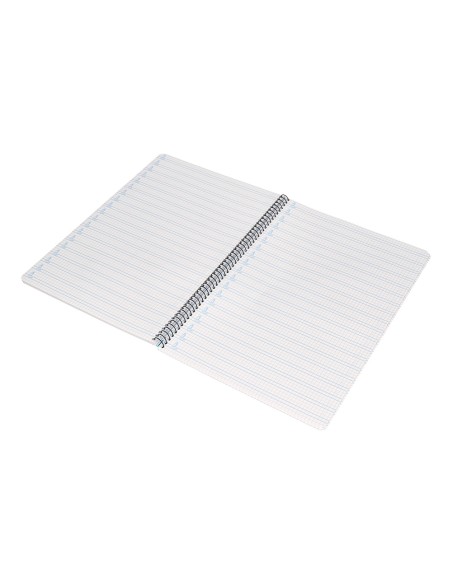 Cuaderno espiral liderpapel folio pautaguia tapa plastico 80h 75gr cuadro pautado 4mm con margen color amarillo