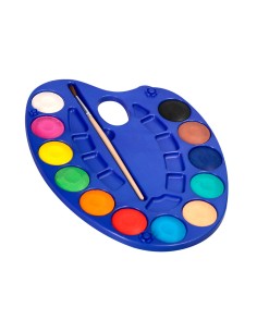 Acuarela liderpapel 12 colores con pincel y deposito incluye paleta de plastico