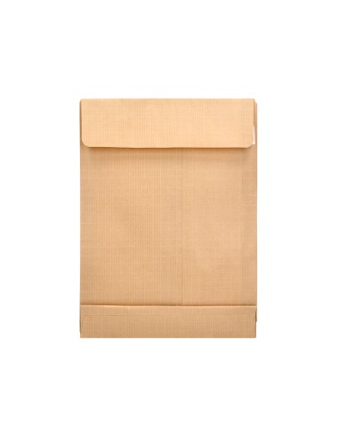 Sobre liderpapel bolsa fuelle kraft 280x365x30mm solapa tirade silicona papel 120 gr caja de 50 unidades