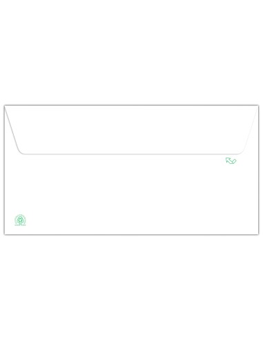 Sobre liderpapel blanco 115x225 mm solapa tira de silicona papel reciclado 90 gr caja de 500 unidades